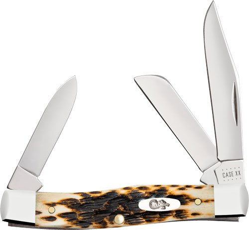 CASE KNIVES AMBER BONE PEACH - SEED JIG MEDIUM STOCKMAN