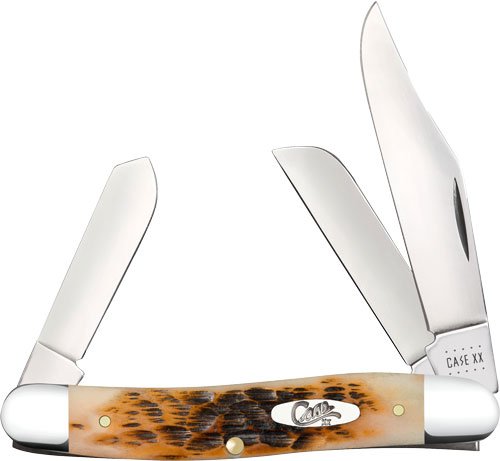 CASE KNIVES AMBER BONE PEACH - SEED JIG STOCKMAN