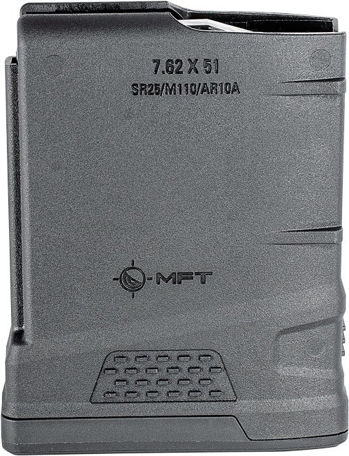 MFT MAGAZINE AR10/SR25 7.62X51 - 308 WIN 10RD BLACK POLYMER