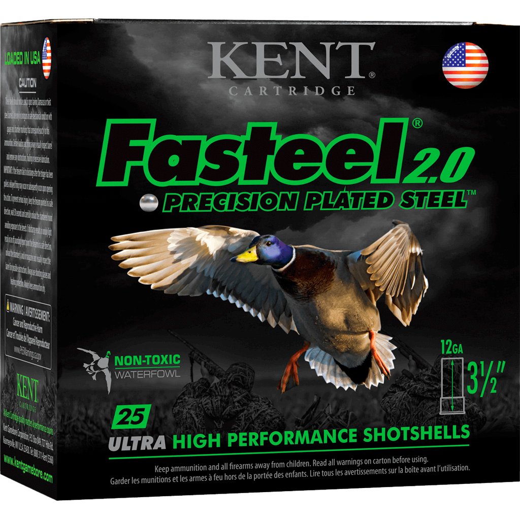 Kent Fasteel Precison Plated Steel Load 12ga. 3 1/2in. 1 1/2oz. BB 2 25 rd.