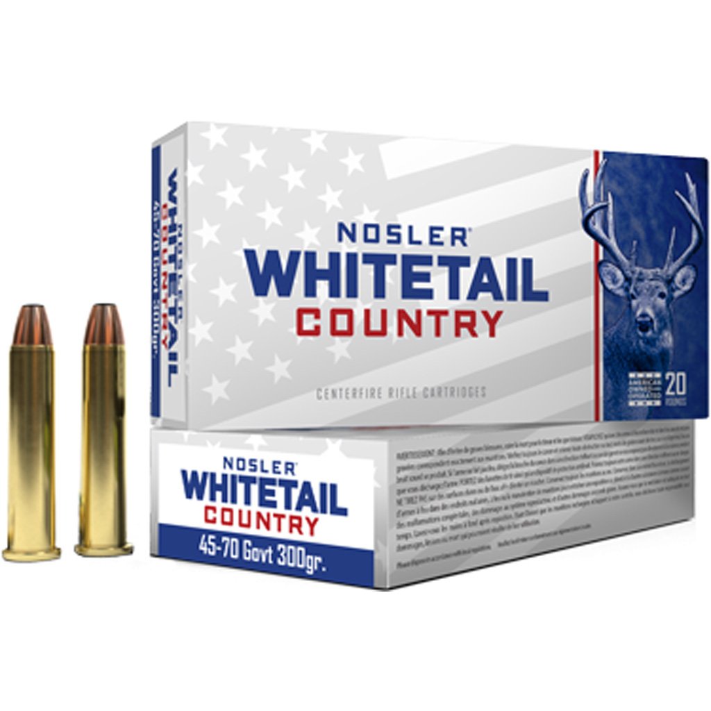 Nosler Whitetail Country Rifle Ammo 45-70 Govt 300 gr. SW 20 rd.