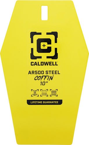 CALDWELL AR500 10" COFFIN - STEEL TARGET YELLOW