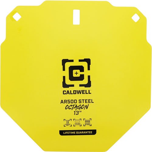 CALDWELL AR500 13" OCTAGON - STEEL TARGET YELLOW