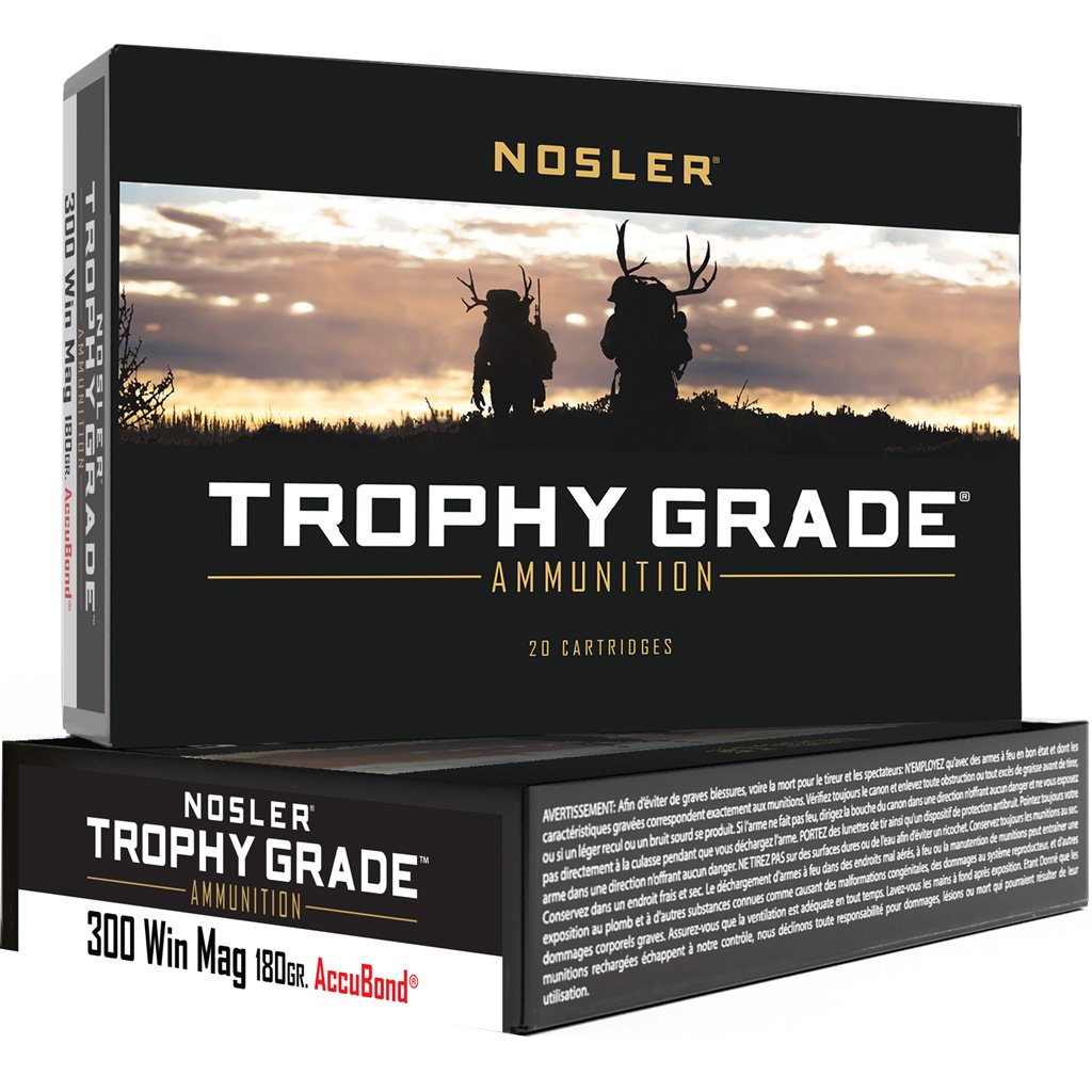 Nosler Trophy Grade Rifle Ammunition 300 Win. Mag. 180 gr. AB SP 20 rd.