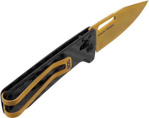 SOG KNIFE ULTRA XR CARBON - FIBER 2.8" PLN EDGE GOLD