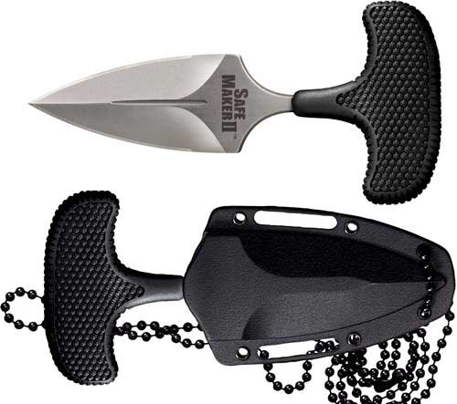COLD STEEL SAFE MAKER II 3.25" - TSHAPE PUSH KNIFE W/KYDEX SHTH