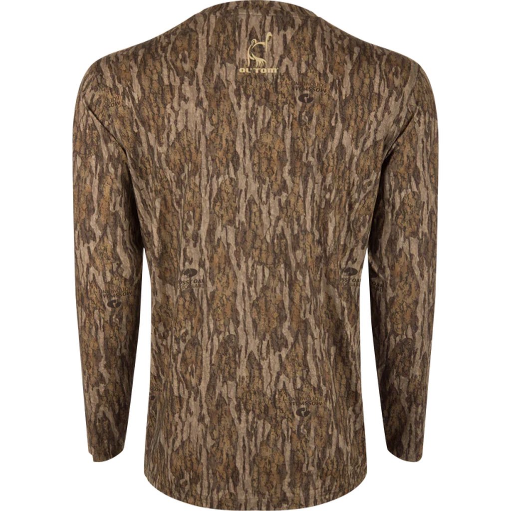 Drake Ol' Tom Performance Crew Camo Print LS MO Bottomland 2XLarge