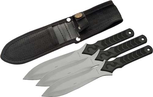 SZCO RITE EDGE 10" DRAGON - THROWING KNIFE 3PC SET W/SHTH