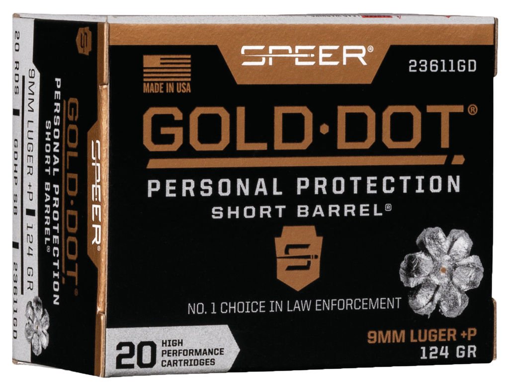 SPR 9MM+P 124GR GOLD HPSB 20RD