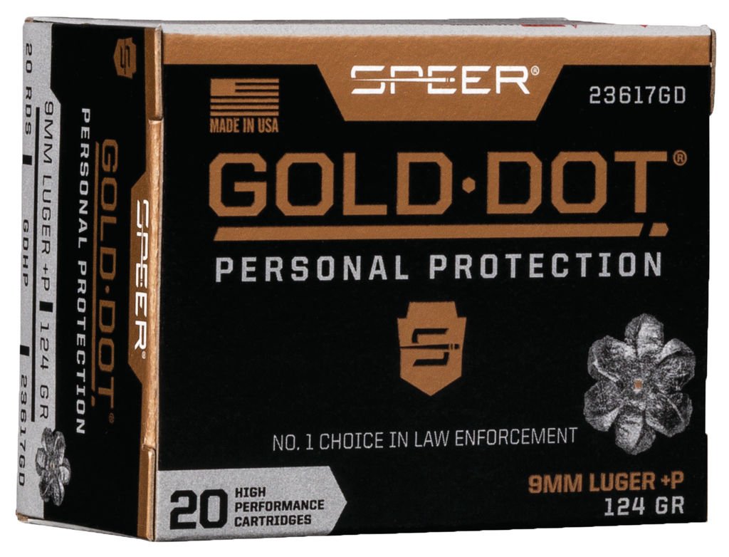 SPR 9MM+P 124GR GOLD HP 20RD