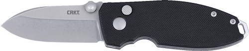 CRKT SQUID 2.2" FINE EDGE - BLACK/SS BUTTON LOCK D2