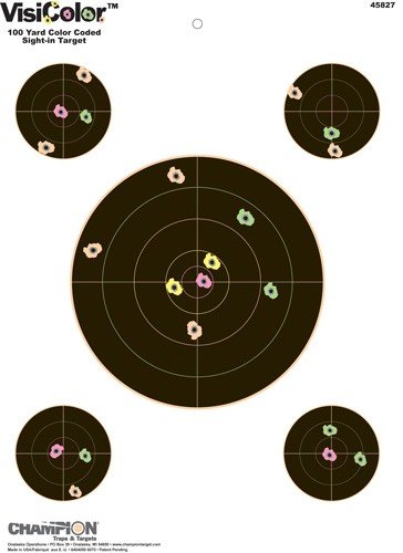 CHAMPION VISICOLOR TARGET - BULLSEYE W/4 XTRA BULLS 10-PK