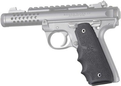 HOGUE GRIPS RUGER 22/45 MKIV - RUBBER GRIPS/FINGER GROOVES BL