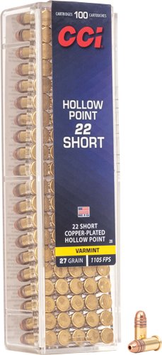 CCI 22 SHORT 27GR LEAD-HP - 1080FPS 100RD 50BX/CS