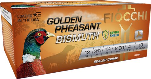 FIOCCHI GOLDEN PHEASANT 12GA - 2.75" 1-1/4OZ #4 10RD 10BX/CS