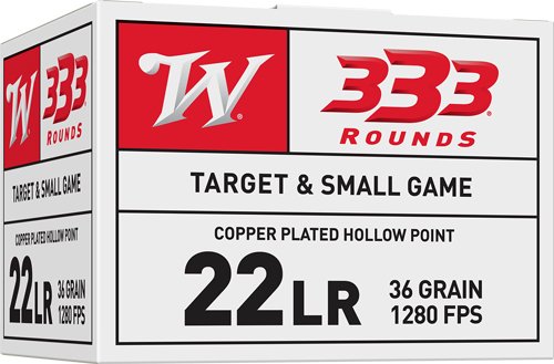 WINCHESTER 22LR 36GR PLATED HP - 1280FPS 333RD 10BX/CS