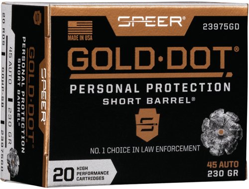 SPEER GOLD DOT 45 ACP 230GR - GDHP SHORT BARREL 20RD 10BX/CS