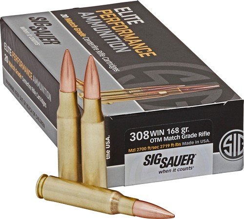 SIG AMMO 308 WIN 168GR OPEN - TIP MATCH 20RD 10BX/CS