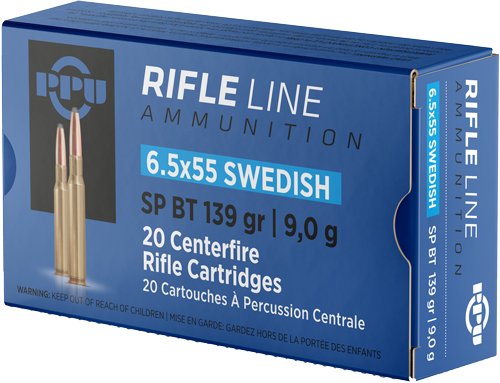 PPU 6.5X55 MAUSER 139GR JSP - 20RD 10BX/CS