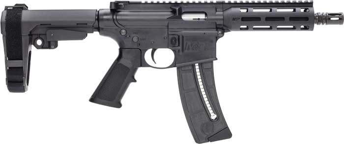 S&W M&P15-22 PISTOL 22LR 8" - 25-SH W/ADJ ARM BRACE BLACK