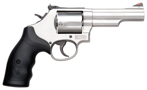 S&W 69 44MAG 4.25" ADJ - 5-SHOT STAINLESS RUBBER