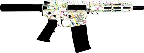 GLFA AR15 PISTOL 223 WYLDE - 7.5" NITRIDE SPLATTER WHITE