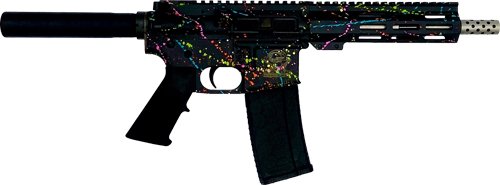 GLFA AR15 PISTOL 223 WYLDE - 7.5" S/S BBL SPLATTER BLACK