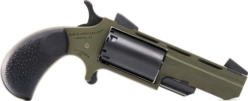 NAA HUNTSMAN MINI-REVOLVR - 22LR/22WMR 2" FIXED OD GRN