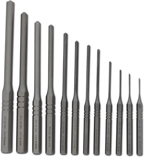 GRACE USA ROLL PIN PUNCH SET - STEEL 12PC W/VINYL POUCH