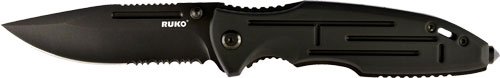 RUKO FOLDER SPRING ASSIST - 3.25" ALUMINUM BLACK HANDLE