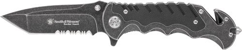 S&W KNIFE BORDER GUARD 3.5" - BLADE W/STRAP CUTTER/GLS BREKR
