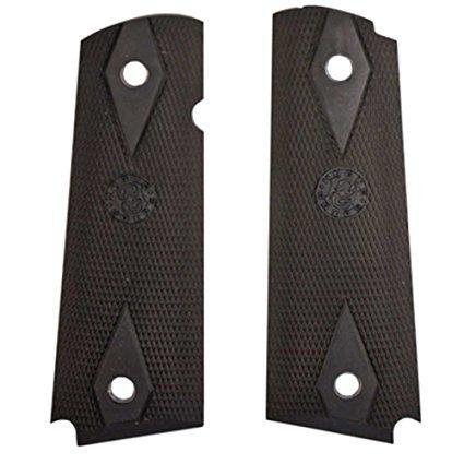 Hogue Colt Government Grips .45 1911 Rubber Grips Panels Checkered with Diamonds  - Black