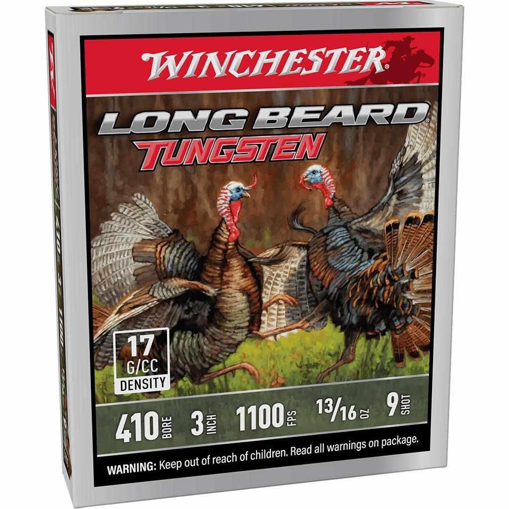 Winchester Long Beard Tungsten Shotshell 410ga 3" 13/16oz 1100 fps #9 5/ct