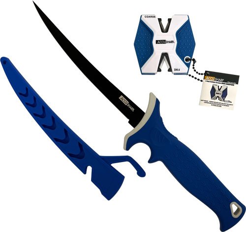 ACCUSHARP FILLET KNIFE W/ TWO- - STEP CARBIDE SHARPENER 6.5"