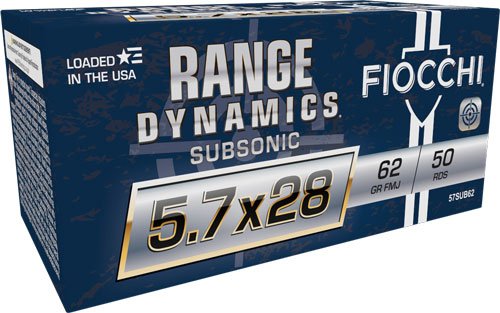 FIOCCHI 5.7X28 62GR SUBSONIC - FMJ 50RD 10BX/CS