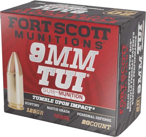 FORT SCOTT 9MM LUGER 125GR TUI - COPPER SUBSONIC 20RD 25BX/CS