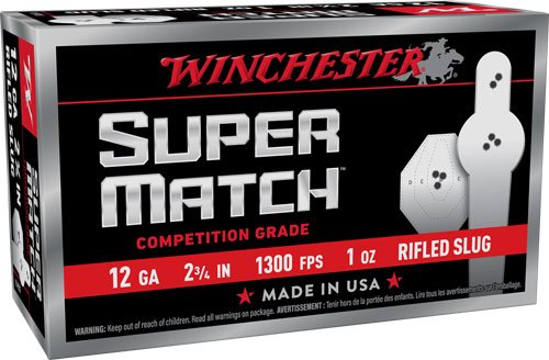 WINCHESTER SUPER MATCH 12GA - 2.75" 1OZ SLUG 10RD 10BX/CS