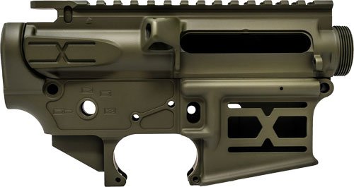 FAXON AR-15 X-TRA LITE - RECEIVER SET OD GREEN STRIPPED